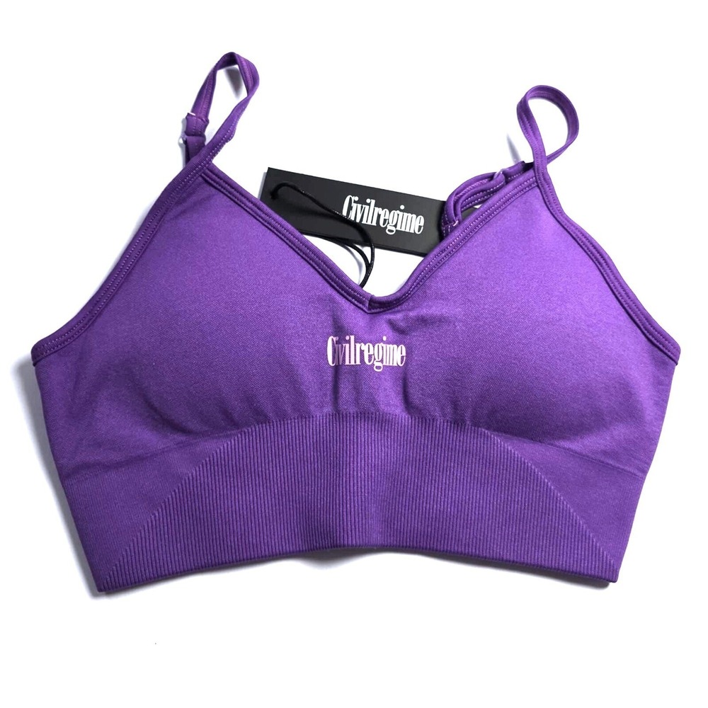 Civil Regime Deadpool Purple Kelly Seamless Sports Bra Size Small